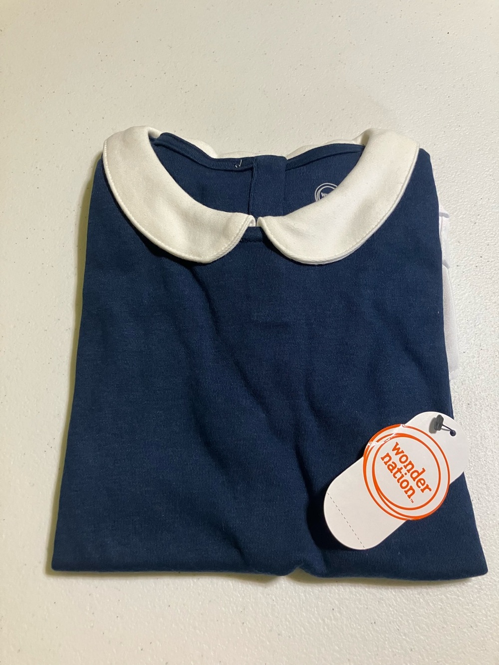 Wonder Nation Girls XL 14/16 School Uniform Top Navy & White NWT